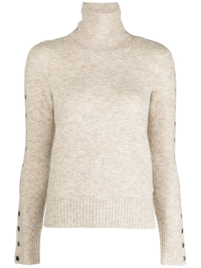 Shop Isabel Marant Neutral Malo High-neck Sweater In Neutrals