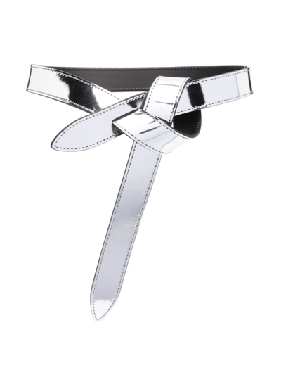 Shop Isabel Marant Silver-tone Lecce Metallic Leather Belt In Black