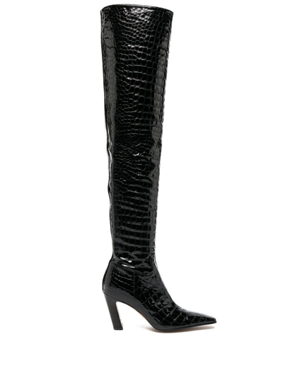 Shop Khaite The Marfa 85mm Leather Over-the-knee Boots In Black