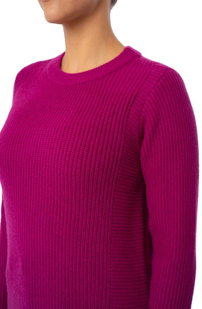 Shop Cyrus Mixed Knit Sweater In Magenta Haze