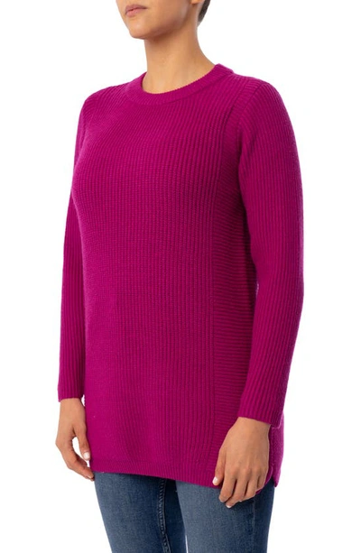 Shop Cyrus Mixed Knit Sweater In Magenta Haze