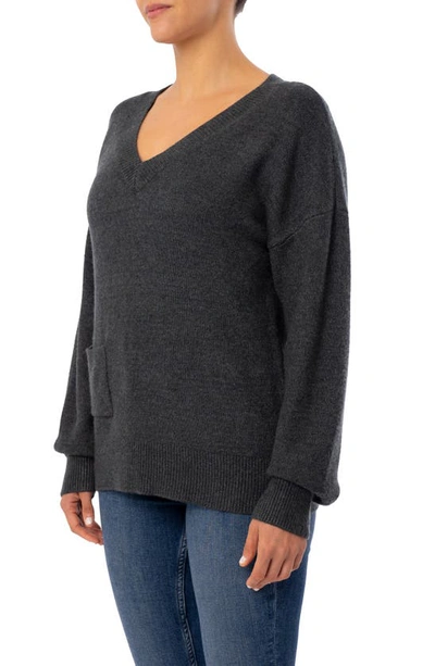 Shop Cyrus V-neck Pullover Sweater In Seamoss Heather