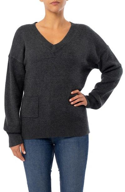 Shop Cyrus V-neck Pullover Sweater In Seamoss Heather