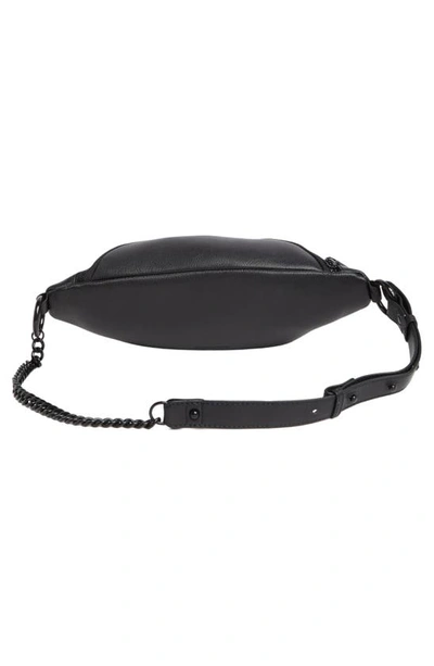 Shop Rebecca Minkoff Leather Zip Belt Bag In Black