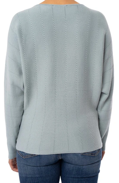 Shop Cyrus Yummy Yam Pointelle Dolman Sleeve Sweater In Aquifer