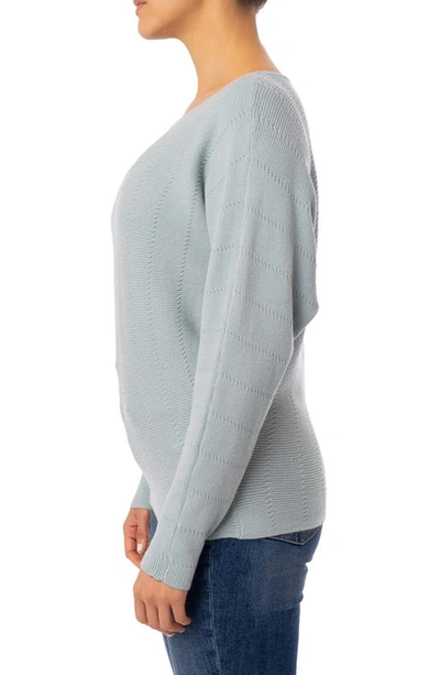 Shop Cyrus Yummy Yam Pointelle Dolman Sleeve Sweater In Aquifer