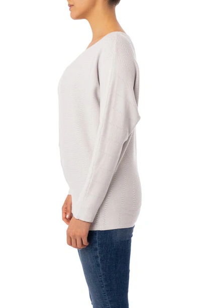 Shop Cyrus Yummy Yam Pointelle Dolman Sleeve Sweater In Light Heather Grey