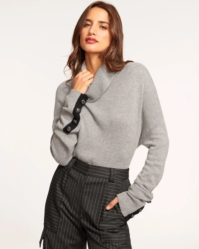 Shop Ramy Brook Brianna Colorblock Turtleneck Sweater In Grey