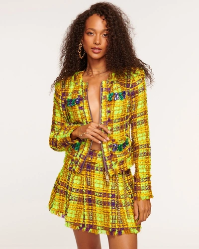 Shop Ramy Brook Blakely Tweed Jacket In Marigold Tweed
