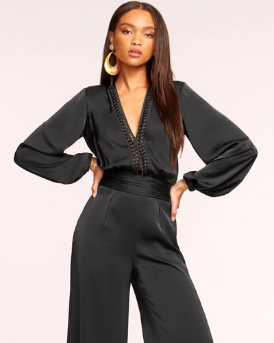 Shop Ramy Brook Bailey Wide Leg Jumpsuit In Black