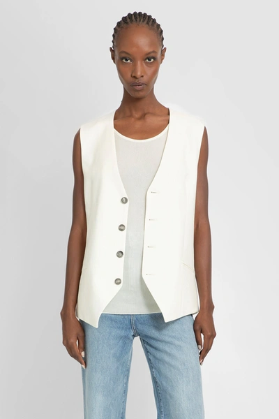 Shop Ami Alexandre Mattiussi Woman Off-white Waistcoats