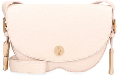 Shop Burberry Leather Crossbody Bag In Panna