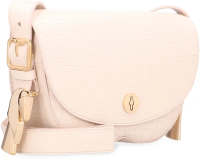 Shop Burberry Leather Crossbody Bag In Panna