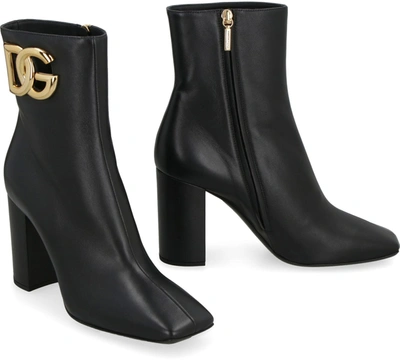 Shop Dolce & Gabbana Jackie Nappa Ankle Boots In Black