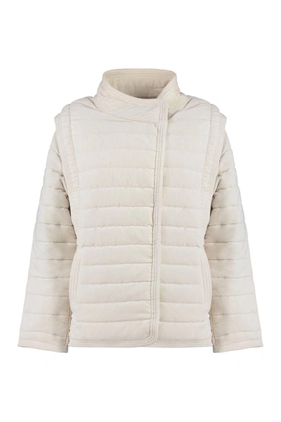 Isabel Marant Étoile Ecru Padded Jacket With Removable Sleeves For Women In Ecru