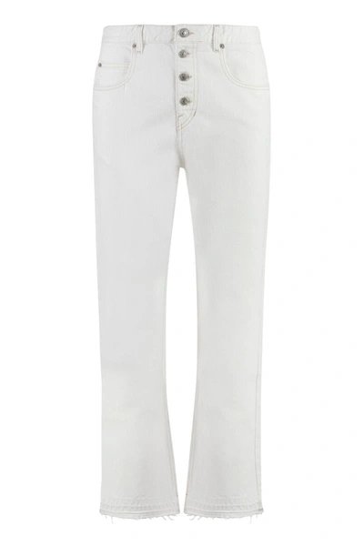 Shop Isabel Marant Étoile Belden 5-pocket Straight-leg Jeans In White
