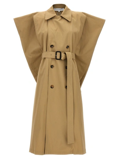 Shop Jw Anderson J.w. Anderson Sleeveless Double-breasted Trench Coat In Beige