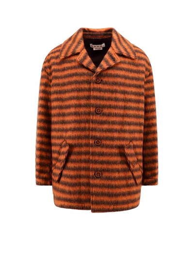 Shop Marni Coat In Orange