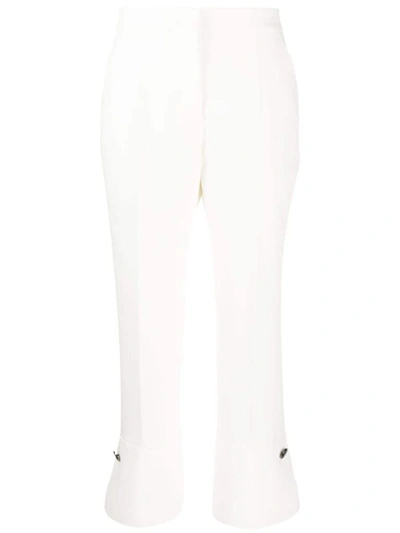 Msgm Cropped Flared Pants In Off White