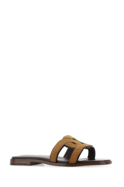 Shop Tod's Slippers In Camel