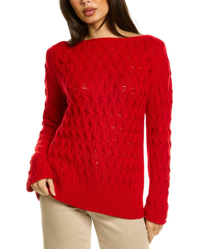 Shop Malo Cashmere Lattice Knit Wool & Cashmere-blend Sweater In Red