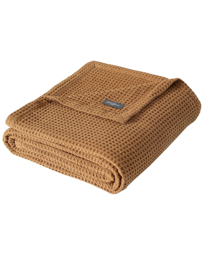 Shop Eddie Bauer Solid Blanket In Brown