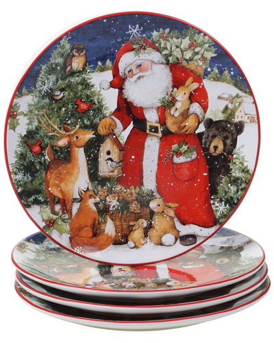 Certified International Magic Of Christmas Santa Dinner Plates (set Of 4)