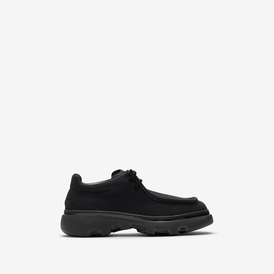 Shop Burberry Nubuck Creeper Shoes In Black