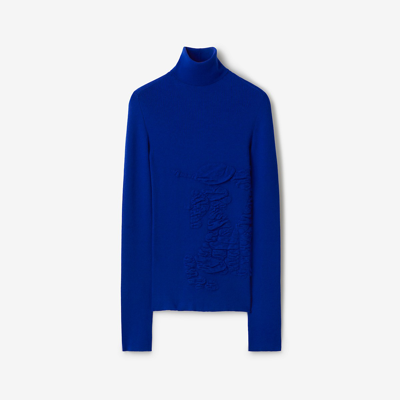 Shop Burberry Ekd Cashmere Blend Sweater In Knight