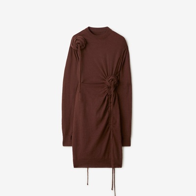 Shop Burberry Rose Wool Sweater Dress In Treacle
