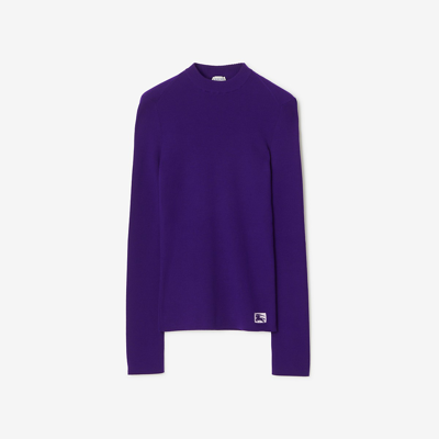 Shop Burberry Wool Blend Sweater In Royal