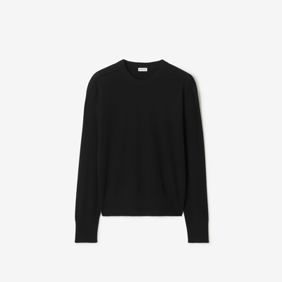 Shop Burberry Wool Sweater In Black