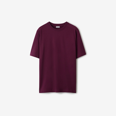 Shop Burberry Cotton T-shirt In Plum