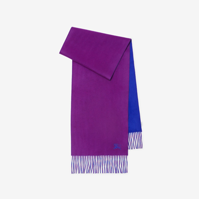 Shop Burberry Ekd Cashmere Reversible Scarf In Thistle/knight