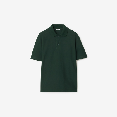 Shop Burberry Cotton Polo Shirt In Vine