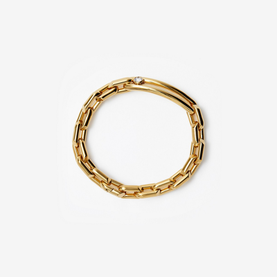 Shop Burberry Hollow Chain Bracelet In Gold