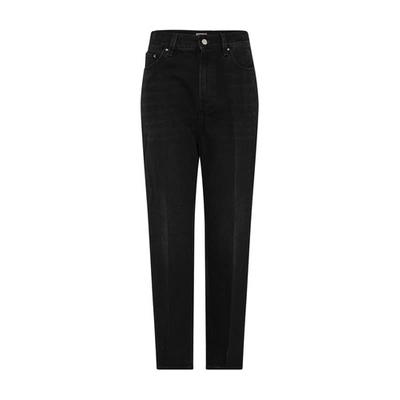 Shop Totême Straight-cut Jeans In Faded_black