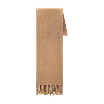 Shop Woolrich Scarf In Cashmere And Wool Blend In Camel