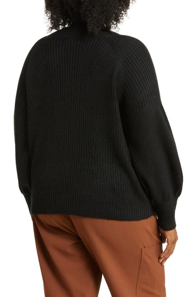 Shop By Design Rose Rib Knit Sweater In Black