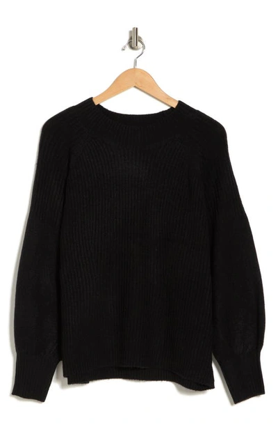 Shop By Design Rose Rib Knit Sweater In Black