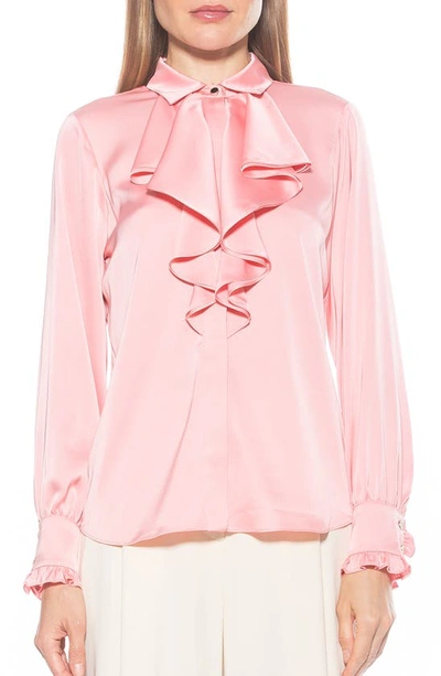 Shop Alexia Admor Ruffle Point Collar Blouse In Blush