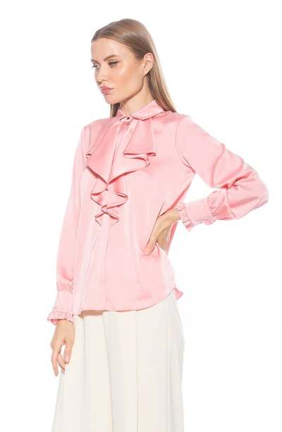 Shop Alexia Admor Ruffle Point Collar Blouse In Blush