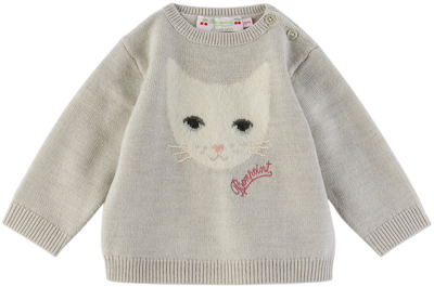 Shop Bonpoint Baby Gray Woolmark Edition Almire Sweater In Gris Chine C. 092