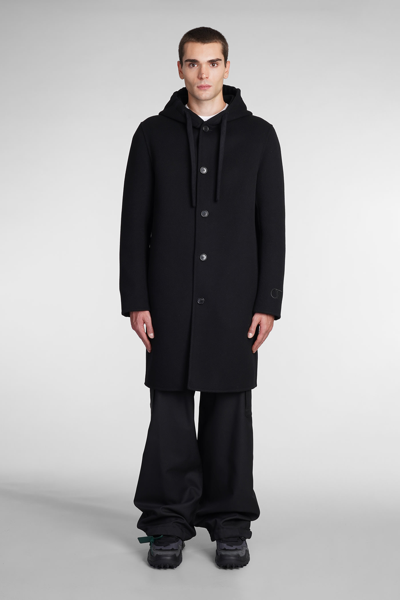 Shop Off-white Coat In Black Wool