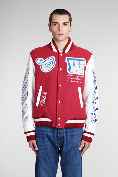 Shop Off-white Bomber In Red Wool