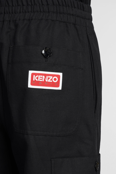 Shop Kenzo Pants In Black Cotton