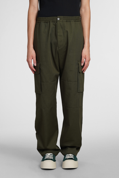 Shop Marni Pants In Green Cotton