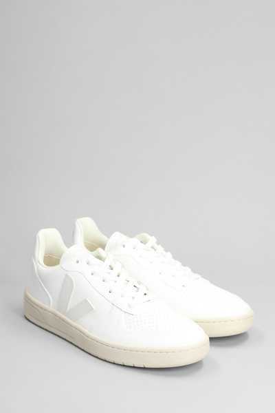 Shop Veja V-10 Sneakers In White Leather