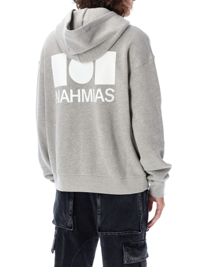 Shop Nahmias Sherpa Logo Hoodie In Grey