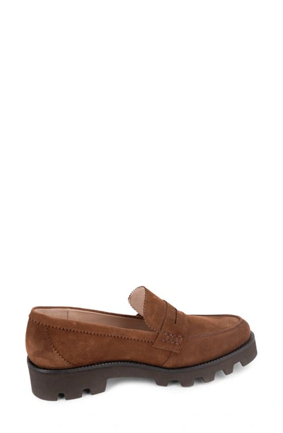 Patricia Green Vince Lug Sole Penny Loafer In Chocolate